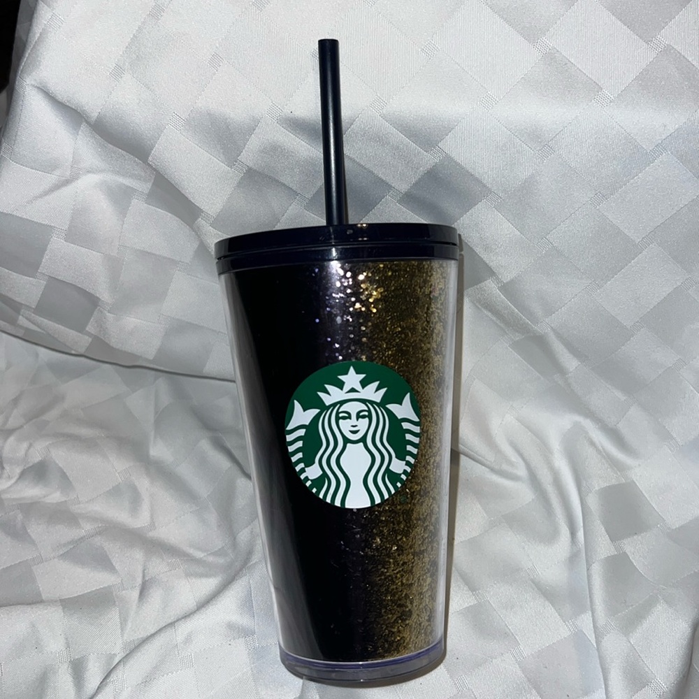 Navy blue & gold glitter Starbucks tumbler